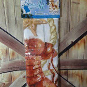 Wlecome Garden flag Sea theme Lobster,shells,rope, NWT~beach house~Cute